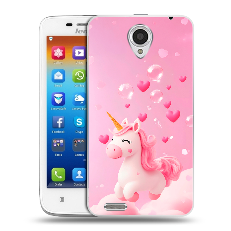 Пластиковый чехол на Lenovo S650 Ideaphone с принтом Единорог Пластиковый чехол на Lenovo S650 Ideaphone с принтом Единорог