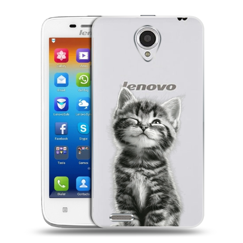 Пластиковый чехол на Lenovo S650 Ideaphone с принтом Котенок Пластиковый чехол на Lenovo S650 Ideaphone с принтом Котенок