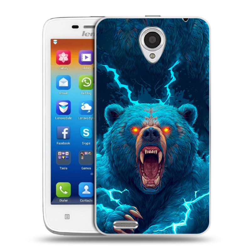 Пластиковый чехол на Lenovo S650 Ideaphone с принтом Медведь Пластиковый чехол на Lenovo S650 Ideaphone с принтом Медведь