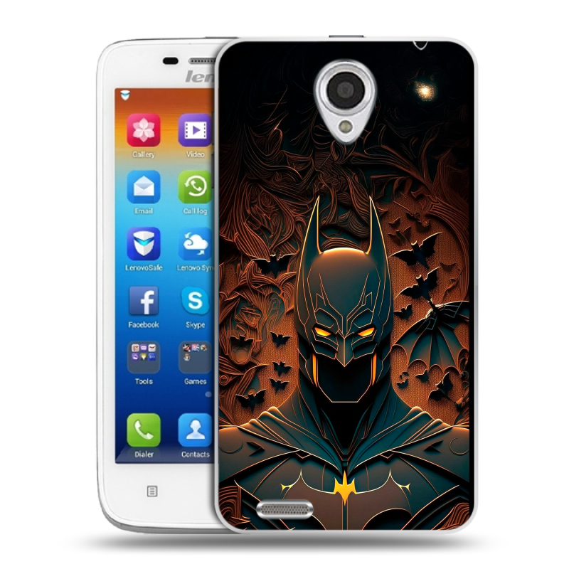 Пластиковый чехол на Lenovo S650 Ideaphone с принтом Batman Бэтмен Пластиковый чехол на Lenovo S650 Ideaphone с принтом Batman Бэтмен