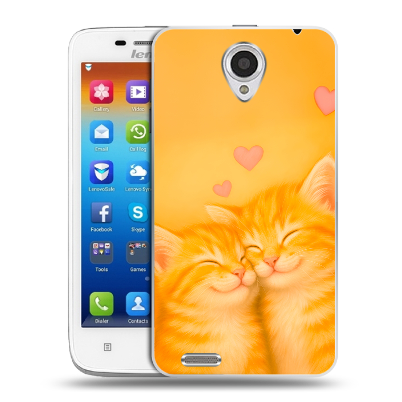 Пластиковый чехол на Lenovo S650 Ideaphone с принтом Милые котята Пластиковый чехол на Lenovo S650 Ideaphone с принтом Милые котята