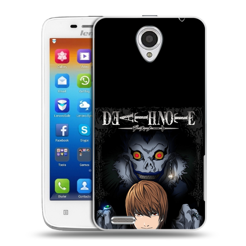 Пластиковый чехол на Lenovo S650 Ideaphone с принтом Death note Тетрадь смерти Пластиковый чехол на Lenovo S650 Ideaphone с принтом Death note Тетрадь смерти