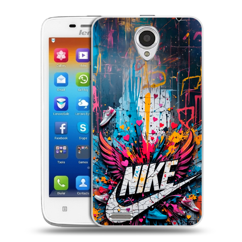 Пластиковый чехол на Lenovo S650 Ideaphone с принтом Nike Найк Пластиковый чехол на Lenovo S650 Ideaphone с принтом Nike Найк