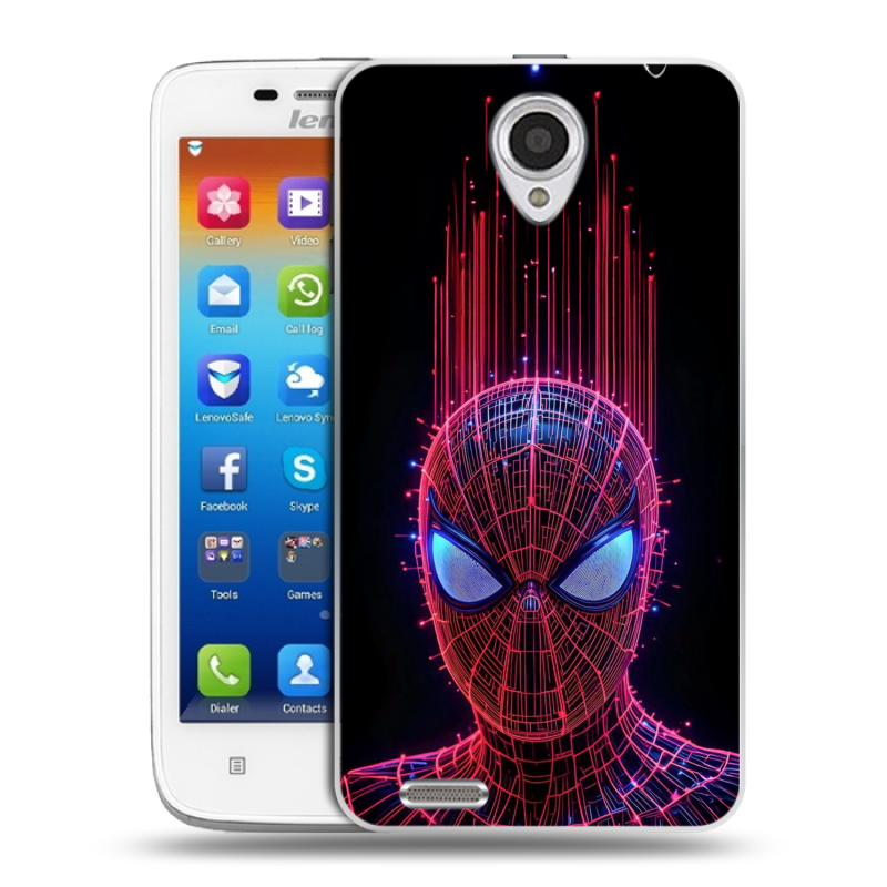 Пластиковый чехол на Lenovo S650 Ideaphone с принтом Spiderman Человек паук Пластиковый чехол на Lenovo S650 Ideaphone с принтом Spiderman Человек паук