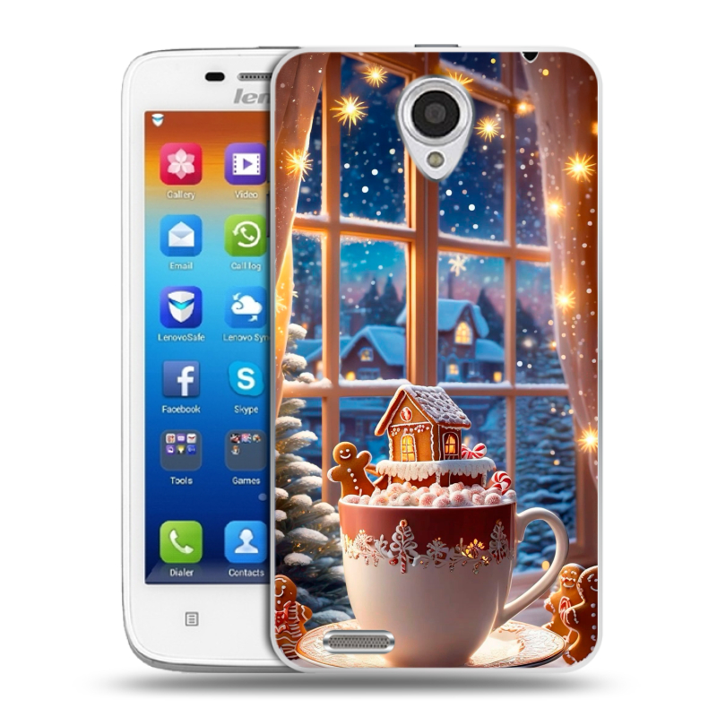 Пластиковый чехол на Lenovo S650 Ideaphone с принтом Новый год Пластиковый чехол на Lenovo S650 Ideaphone с принтом Новый год