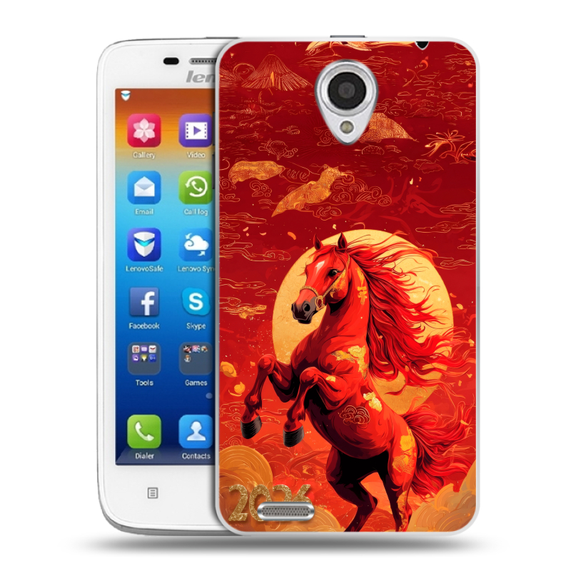 Пластиковый чехол на Lenovo S650 Ideaphone с принтом Новый год Пластиковый чехол на Lenovo S650 Ideaphone с принтом Новый год