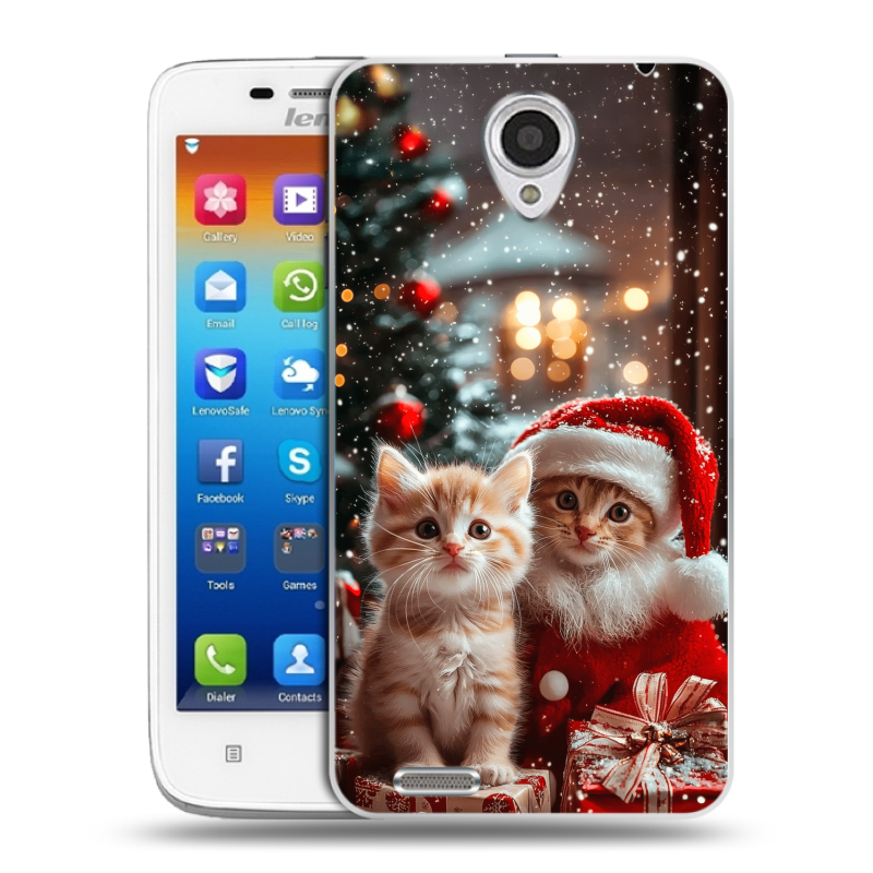 Пластиковый чехол на Lenovo S650 Ideaphone с принтом Новый год Пластиковый чехол на Lenovo S650 Ideaphone с принтом Новый год