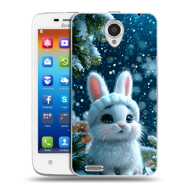 Пластиковый чехол на Lenovo S650 Ideaphone с принтом Новый год Пластиковый чехол на Lenovo S650 Ideaphone с принтом Новый год