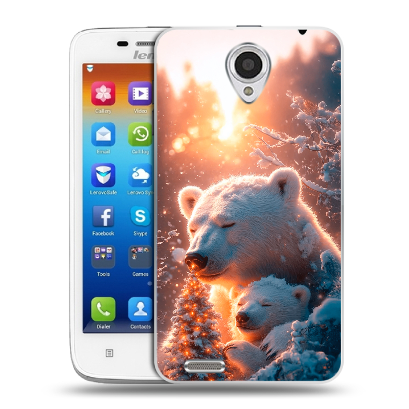Пластиковый чехол на Lenovo S650 Ideaphone с принтом Новый год Пластиковый чехол на Lenovo S650 Ideaphone с принтом Новый год