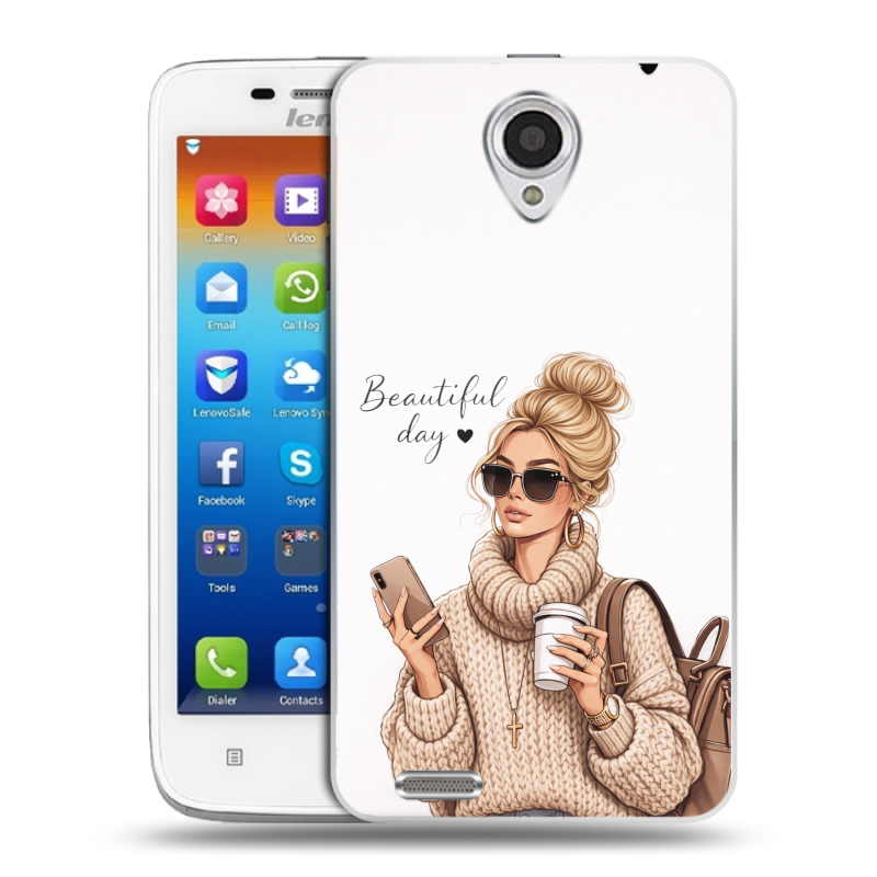 Пластиковый чехол на Lenovo S650 Ideaphone с принтом женский Пластиковый чехол на Lenovo S650 Ideaphone с принтом женский