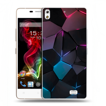 Пластиковый чехол на Fly IQ4516 Tornado Slim Octa с принтом Геометрия неона