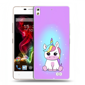 Пластиковый чехол на Fly IQ4516 Tornado Slim Octa с принтом Единорог