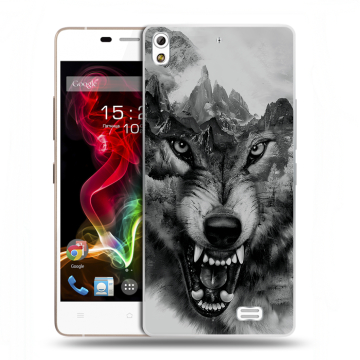 Пластиковый чехол на Fly IQ4516 Tornado Slim Octa с принтом Волк