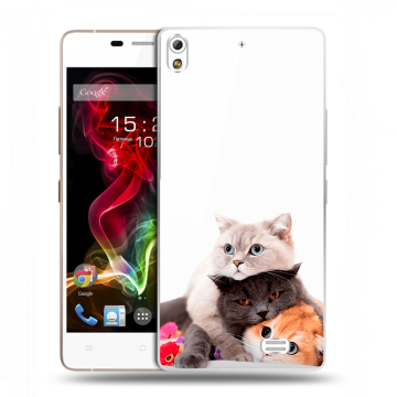 Пластиковый чехол на Fly IQ4516 Tornado Slim Octa с принтом Кошки