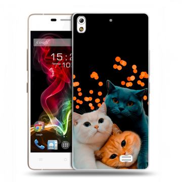 Пластиковый чехол на Fly IQ4516 Tornado Slim Octa с принтом Кошки Пластиковый чехол на Fly IQ4516 Tornado Slim Octa с принтом Кошки