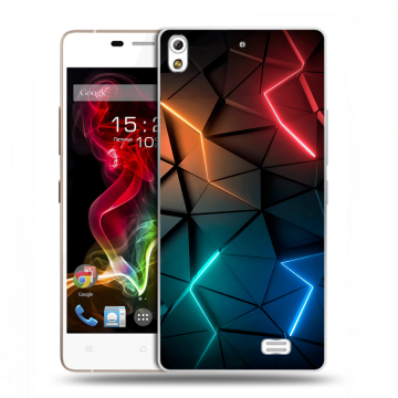 Пластиковый чехол на Fly IQ4516 Tornado Slim Octa с принтом Абстракция неон Пластиковый чехол на Fly IQ4516 Tornado Slim Octa с принтом Абстракция неон