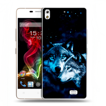 Пластиковый чехол на Fly IQ4516 Tornado Slim Octa с принтом Волки Пластиковый чехол на Fly IQ4516 Tornado Slim Octa с принтом Волки