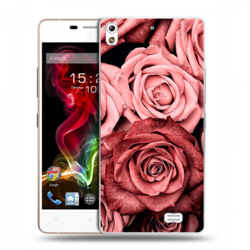 Пластиковый чехол на Fly IQ4516 Tornado Slim Octa с принтом Цветы розы