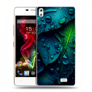 Пластиковый чехол на Fly IQ4516 Tornado Slim Octa с принтом Листья