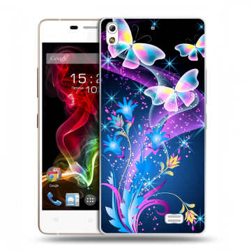 Пластиковый чехол на Fly IQ4516 Tornado Slim Octa с принтом Бабочки