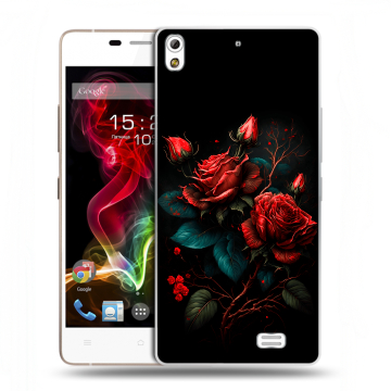 Пластиковый чехол на Fly IQ4516 Tornado Slim Octa с принтом Розы красные
