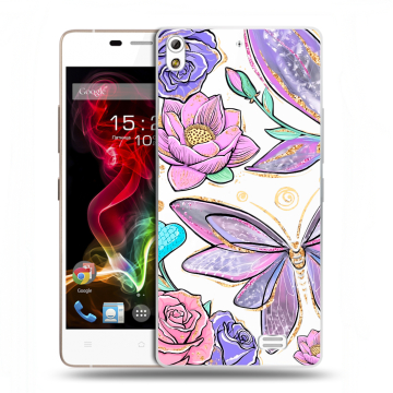 Пластиковый чехол на Fly IQ4516 Tornado Slim Octa с принтом Бабочки и цветы