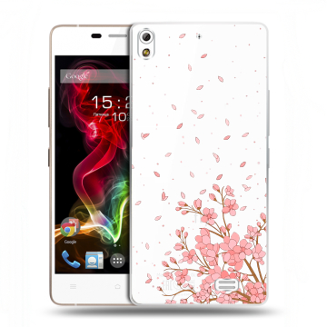 Пластиковый чехол на Fly IQ4516 Tornado Slim Octa с принтом Ветка сакуры