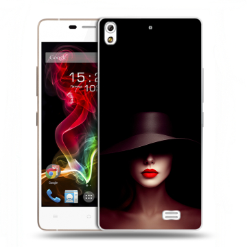 Пластиковый чехол на Fly IQ4516 Tornado Slim Octa с принтом Девушка в шляпе