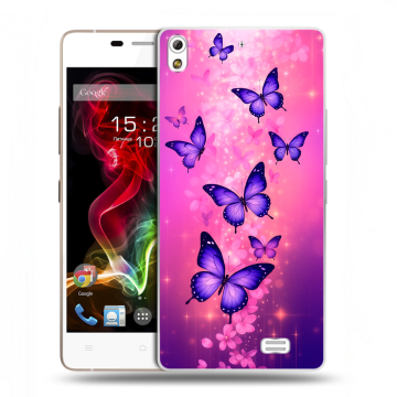 Пластиковый чехол на Fly IQ4516 Tornado Slim Octa с принтом Бабочки