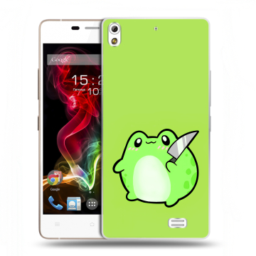 Пластиковый чехол на Fly IQ4516 Tornado Slim Octa с принтом Лягушенок