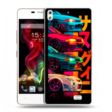 Пластиковый чехол на Fly IQ4516 Tornado Slim Octa с принтом Гоночные машины