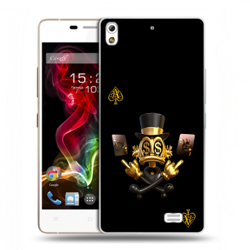 Пластиковый чехол на Fly IQ4516 Tornado Slim Octa с принтом Золотой скрудж макдак