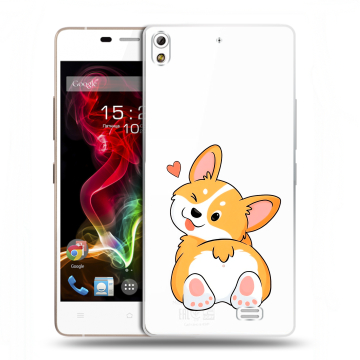 Пластиковый чехол на Fly IQ4516 Tornado Slim Octa с принтом Корги