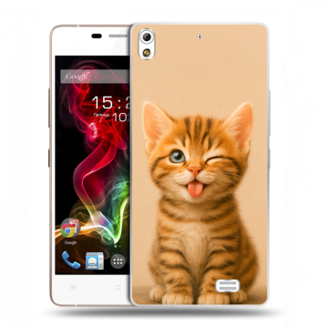 Пластиковый чехол на Fly IQ4516 Tornado Slim Octa с принтом котенок