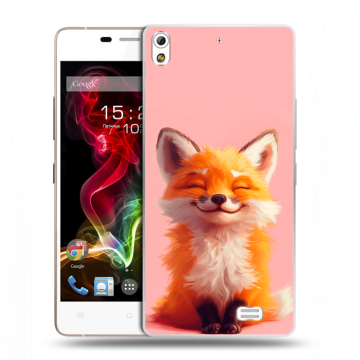 Пластиковый чехол на Fly IQ4516 Tornado Slim Octa с принтом милая лиса