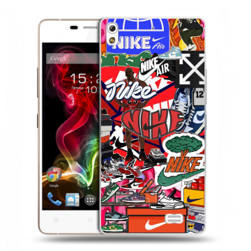 Пластиковый чехол на Fly IQ4516 Tornado Slim Octa с принтом Найк Nike яркий