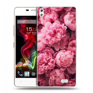 Пластиковый чехол на Fly IQ4516 Tornado Slim Octa с принтом цветы пионы