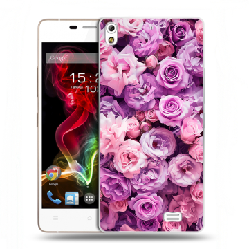 Пластиковый чехол на Fly IQ4516 Tornado Slim Octa с принтом лавандовые розы