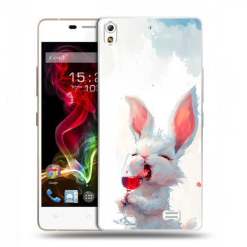 Пластиковый чехол на Fly IQ4516 Tornado Slim Octa с принтом кролик зайчик