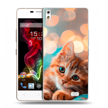 Пластиковый чехол на Fly IQ4516 Tornado Slim Octa с принтом котик