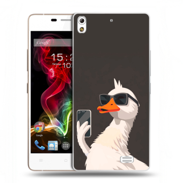 Пластиковый чехол на Fly IQ4516 Tornado Slim Octa с принтом утка в очках