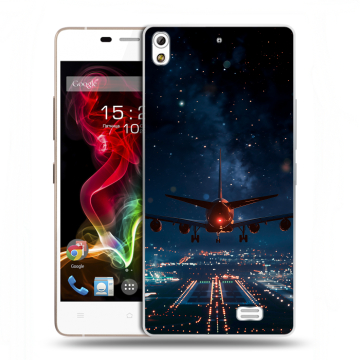Пластиковый чехол на Fly IQ4516 Tornado Slim Octa с принтом самолет