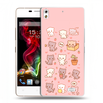 Пластиковый чехол на Fly IQ4516 Tornado Slim Octa с принтом Hello Kitty Хелоу Кити