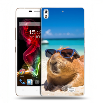 Пластиковый чехол на Fly IQ4516 Tornado Slim Octa с принтом Капибара