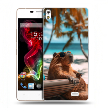 Пластиковый чехол на Fly IQ4516 Tornado Slim Octa с принтом Капибара