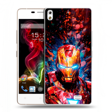 Пластиковый чехол на Fly IQ4516 Tornado Slim Octa с принтом Железный человек Ironman
