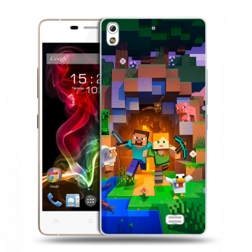Пластиковый чехол на Fly IQ4516 Tornado Slim Octa с принтом Майнкрафт Minecraft Пластиковый чехол на Fly IQ4516 Tornado Slim Octa с принтом Майнкрафт Minecraft
