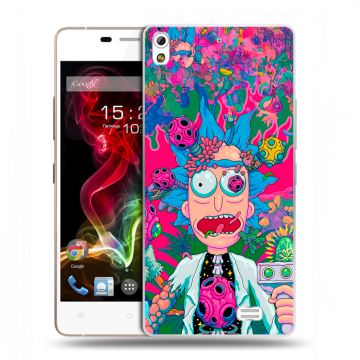 Пластиковый чехол на Fly IQ4516 Tornado Slim Octa с принтом Рик и Морти Rick Morty