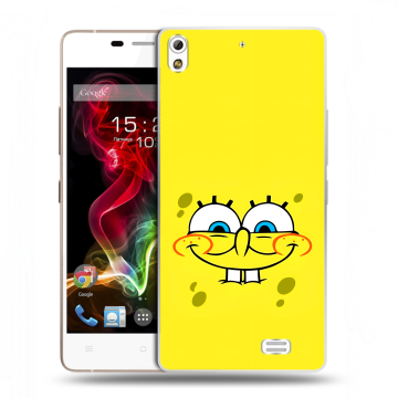 Пластиковый чехол на Fly IQ4516 Tornado Slim Octa с принтом спанчбоб спанч боб