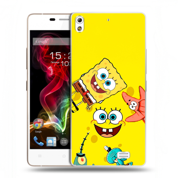 Пластиковый чехол на Fly IQ4516 Tornado Slim Octa с принтом Спанч боб Спанчбоб